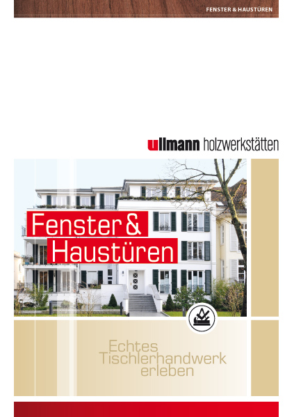 Toni Werner Verkaufswerkzeuge - Verkaufsprospekte. Schreinerei WERNER AG im Eichenhaus Laufach.